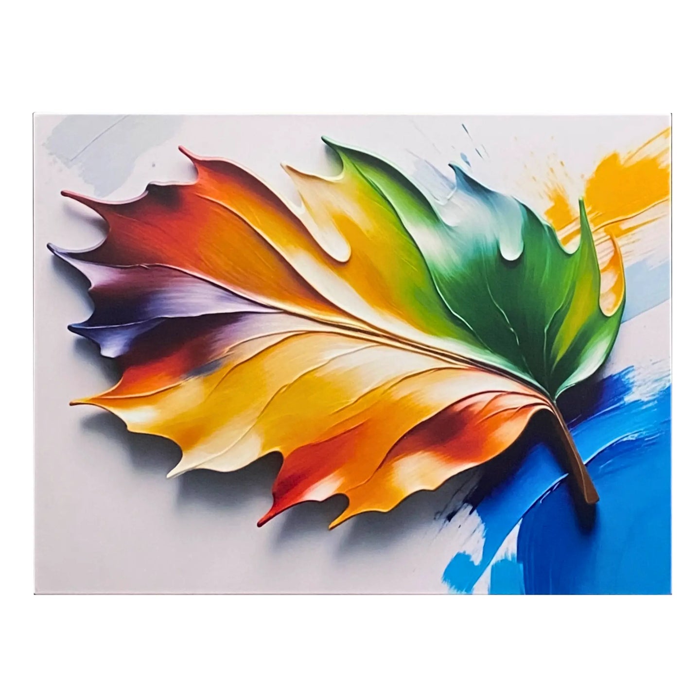 500W UV Printed ZIGBEE Smart Panel Heater-Abstract Leaf Art Front