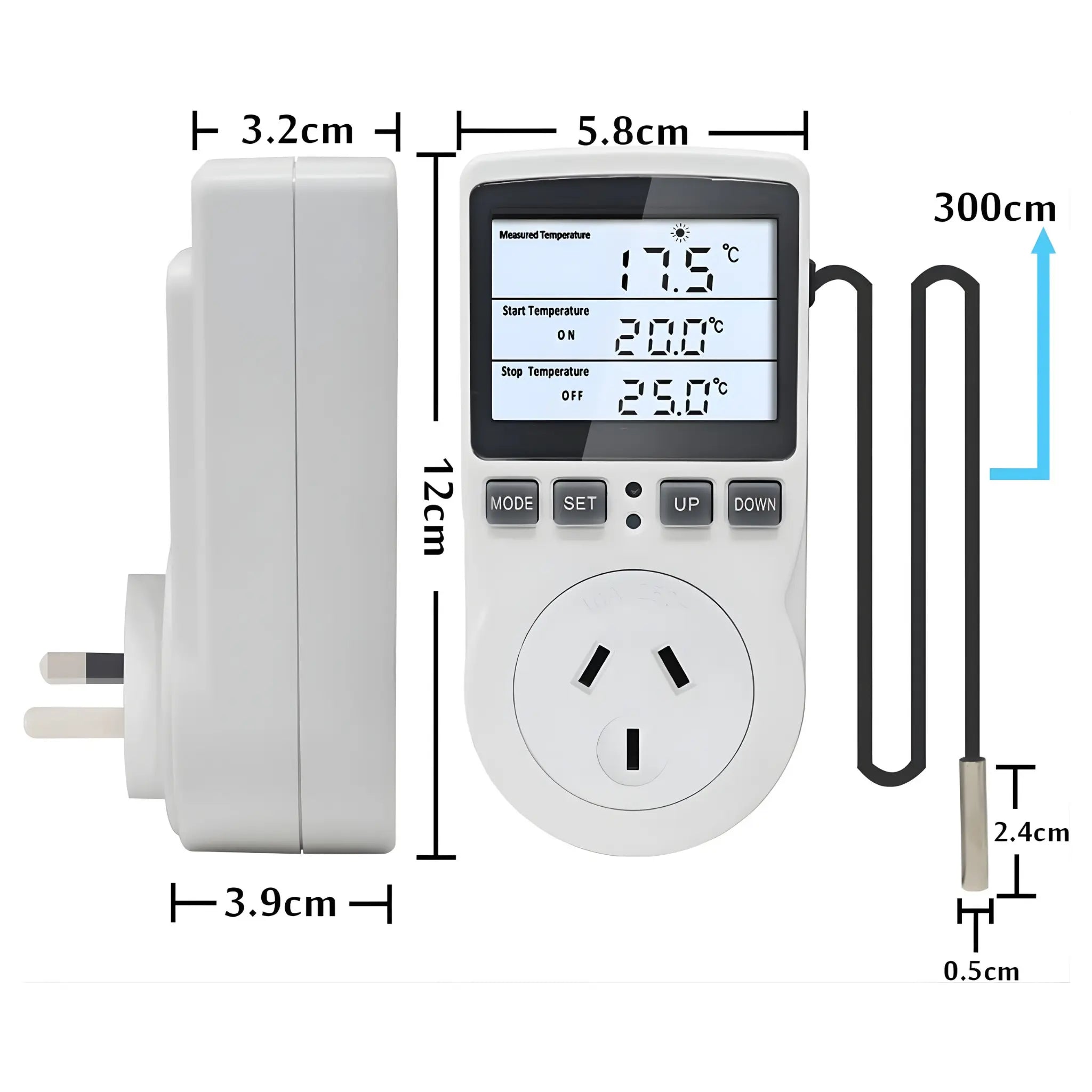 Plugin Thermostat Dimensions