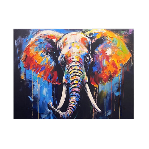 Thermisia 500W UV Printed FIR Aluminium Panel Heater-Elephant Oil Painting Front