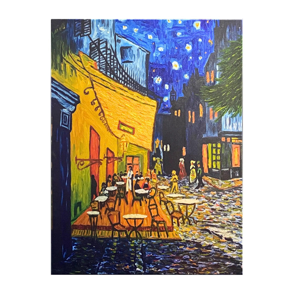 500W UV Printed Far Infrared Aluminium Panel Heater - Café Terrace at Night