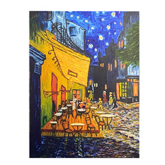 500W UV Printed Far Infrared Aluminium Panel Heater - Café Terrace at Night