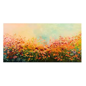 Thermisia 800W UV Printed FIR Aluminium Panel Heater-Abstract Springtime Wild flowers Front
