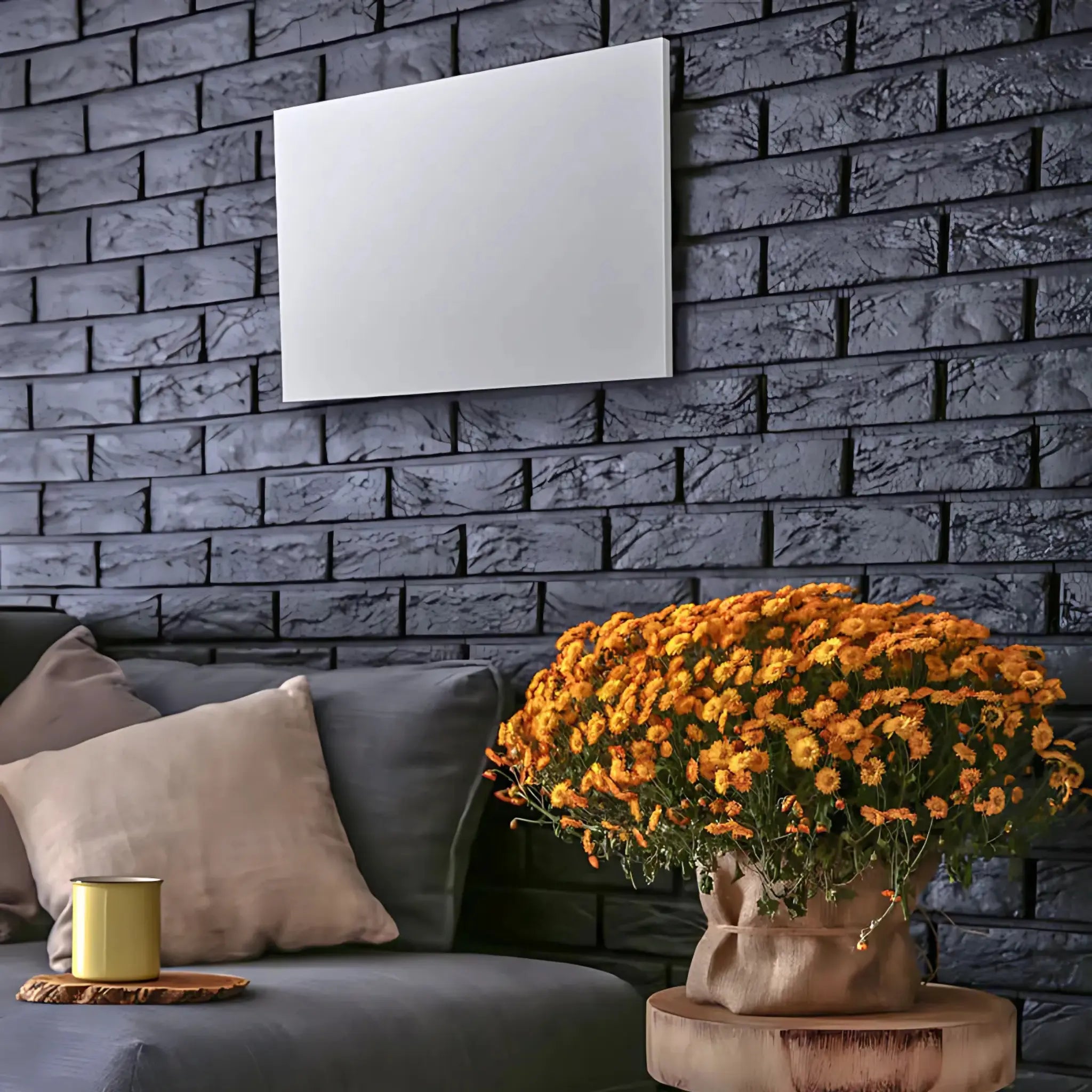 Thermisia White FIR Aluminium Heater Front Right Landscape Angle